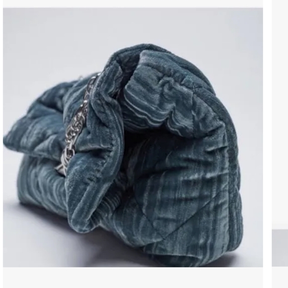 ZARA Quilted Velour Shoulder Bag NWOT - Picture 8 of 8